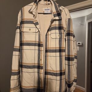 Old Navy Cream Sherpa-Lined Jacket